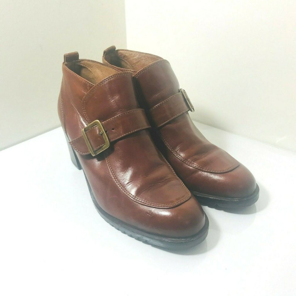 Da Vinci LSG Women Brown Leather Buckle Ankle Shoe